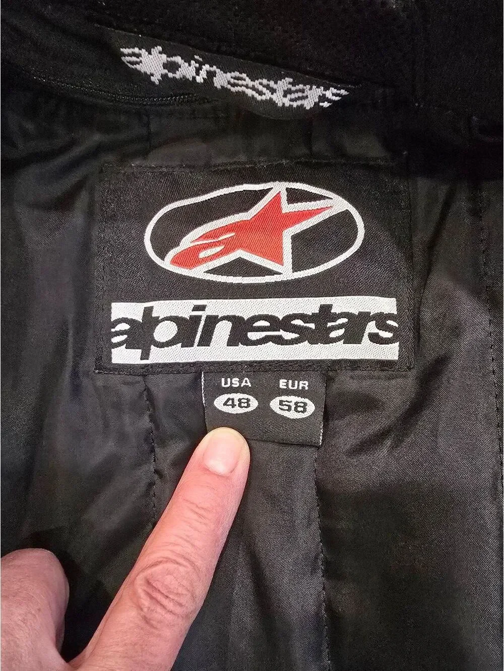 Y2K Alpinestars Technical Pilot Leather Motorcycle Jacket Blue White Black sz 48